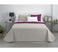 Estoralis - AVA | Couvre lit matelassé Doux et léger | Tissu matelassé réversible | Beige/Fuchsia | pour lit de 120/135 cm. (230 x 270 cm. (Largeur par Hauteur) pour Toutes Les Saisons