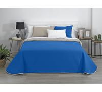 Estoralis - AVA | Couvre lit matelassé Doux et léger | Tissu matelassé réversible | Gris/Bleu | pour lit de 180 cm. (270 x 270 cm. (Largeur par Hauteur) pour Toutes Les Saisons