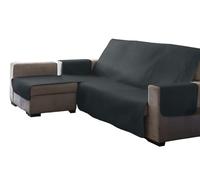 Estoralis | AVA | Housse de canapé au Design Moderne| Tissu matelassé réversible | Anthracite | Chaise Longue 290 cm Bras Gauche | Taille du Tissu 290 x 255 cm (Largeur par Hauteur)