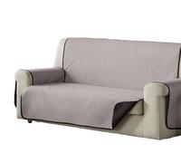 Estoralis | AVA | Housse de canapé au Design Moderne| Tissu matelassé réversible | Beige/Marron | pour canapé 2 Places | Taille du Tissu 110 x 220 cm (Largeur par Hauteur)