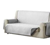 Estoralis | AVA | Housse de canapé au Design Moderne| Tissu matelassé réversible | Blanc/Taupe | pour Fauteuil ou Relax 1 Place | Taille du Tissu 55 x 220 cm (Largeur par Hauteur)