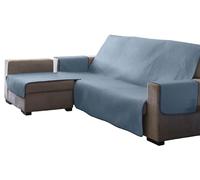 Estoralis | AVA | Housse de canapé au Design Moderne| Tissu matelassé réversible | Bleu Ciel | Chaise Longue 240 cm Bras Gauche | Taille du Tissu 240 x 255 cm (Largeur par Hauteur)