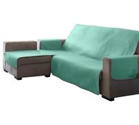 Estoralis | AVA | Housse de canapé au Design Moderne| Tissu matelassé réversible | Turquoise | Chaise Longue 290 cm Bras Gauche | Taille du Tissu 290 x 255 cm (Largeur par Hauteur)