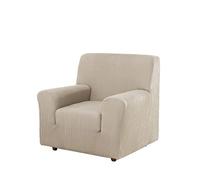 Estoralis | Berta | Housse de canapé au Design Moderne | Tissu élastique Ivoire | pour Fauteuil 1 Place de 70 à 110 cm. | Protecteur de canapé | Adaptable à Tous Types de canapés