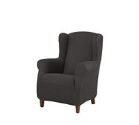 Estoralis | Berta | Housse de Chaise à Oreilles| Tissu élastique Anthracite | pour Fauteuil à Oreilles de 70 à 110 cm. | Protecteur de Chaise à Oreilles | Adaptable à Tous Types Fauteuil à Oreilles