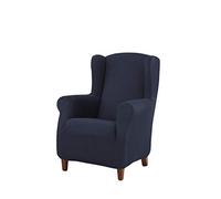 Estoralis | Berta | Housse de Chaise à Oreilles| Tissu élastique Bleu Marine | pour Fauteuil à Oreilles de 70 à 110 cm. | Protecteur de Chaise à Oreilles | Adaptable à Tous Types Fauteuil à Oreilles