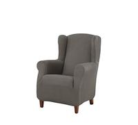 Estoralis | Berta | Housse de Chaise à Oreilles| Tissu élastique Gris | pour Fauteuil à Oreilles de 70 à 110 cm. | Protecteur de Chaise à Oreilles | Adaptable à Tous Types Fauteuil à Oreilles