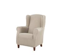Estoralis Berta Housse de Fauteuil à Oreilles élastique, Tissu, Ivoire