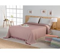 Estoralis | NAPOLES | Plaid Polyvalent de Conception Moderne | Couette pour lit et canapé | Bleu | Housse de Couette/canapé (170 x 260 cm. (Largeur par Hauteur) avec des Franges