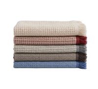 Estoralis | NIDO | Plaid Polyvalent de Conception Moderne | Couette pour lit et canapé | Écru | Housse de Couette/canapé (230 x 260 cm. (Largeur par Hauteur) avec des Franges