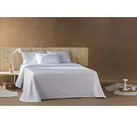 Estoralis | ONDAS | Couvre-lit léger Bouti Design Moderne | Tissu Jaquard Haute Résistance | Blanc | pour lit de 180 cm. (270 x 270 cm. (Largeur par Hauteur) Couvre-lit pour Toutes Les Saisons