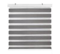 Estoralis | SANSA | Store Enrouleur Jour Nuit - Double Tissu Cassette décorative | Antracite | 125 x 255 cm. (largeur / hauteur) Taille du tissu 122 x 250 cm. | Stores pour fenêtres et portes