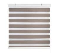 Estoralis | Sansa | Store Enrouleur Jour Nuit - Double Tissu Cassette décorative | Tabac | 125 x 255 cm. (Largeur/Hauteur) Taille du Tissu 122 x 250 cm. | Stores pour fenêtres et Portes