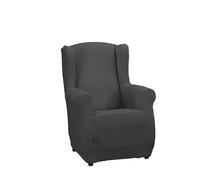 Estoralis | Sumatra | Housse de Chaise à Oreilles | Tissu Super élastique C/ 11 Gris Foncé | pour Fauteuil à Oreilles de 70 à 110 cm. | Protecteur de qualité | Adaptable à Tous Types de bergères