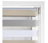 Estores Basic Store Enrouleur Nuit et Jour Installation sans vis Idéal pour fenêtres rabattables Blanc/Marron/Gris 90 x 180 cm