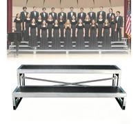 Estrade chorale portable pour salle de lise,pour photos de groupe | Estrade de chorale professionnelle antidérapante (1, 2 ou 3 niveaux) - Éléments modulables et juxtaposables(Black-2 Tier)