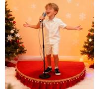 Estrade Chorale, scène de Chant et de Danse Portable pour Enfants avec Jupe Rouge et Jaune, Estrade Semi-Circulaire pour Spectacles, événements, Discours - 100 cm de diamètre, 10 cm de Haute