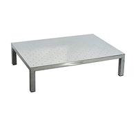 Estrade inox, dimensions 600 x 400 x H 150 mm, acier inox 18/10 (304L) Marche antidérapante pointe diamant. Finition polie miroir Charge 150 Kg