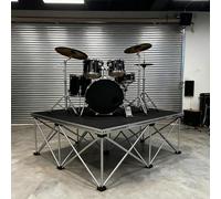 Estrade Plateforme de Batterie pour Spectacle Musical, Plateforme de Scène Stable pour Enfants, Kit de Petite Scène Antidérapant pour Intérieur/Extérieur(H80cm(31 1/2"),122X122CM(48X48"))