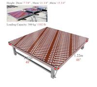 Estrade Plateforme de Scène Portable Modulaire, Scène Événementielle 1,22 m X 1,22 m/1,5 m X 1 m, Support de Scène à Assembler, Support pour Batterie(H40cm/15 3/4",122X122CM/48X48")