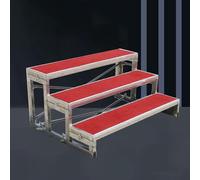 Estrade pour chœur, Estrade de chœur Red Carpet - Pupitre de Chant à 3 Niveaux avec Pieds en Acier galvanisé, Estrade pour salles de Classe, églises et événements, Longueur 128 cm (50,4 po)