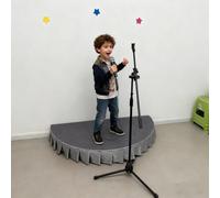 Estrade Scène Portable Rouge/Grise pour Enfants, Scène pour Discours/Spectacles de Danse D'enfants, Plateforme D'exposition de Marchandises de 100/120 cm(Grey,Dia 100cm (39 3/8"))