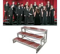 Estrades de chœur robustes à plusieurs niveaux - Échelle de scène antidérapante à 3 niveaux, montage facile, capacité de charge élevée, plateforme adaptée aux pelouses pour événements et spe