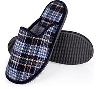 ESTRO Chausson Homme Pantoufles Hommes - Pantoufle Homme Mules Chaussons pour Hommes avec Semelle à Mémoire Antidérapante F17 (45, Bleu)