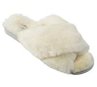 ESTRO Chaussons Femme Hiver Chaud - Pantoufles Femme Chaud Hiver Pantoufle Peau de Mouton Chaussons Femmes Laine Pantoufles INTIMO (36, Blanc)