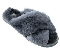 ESTRO Chaussons Femme Hiver Chaud - Pantoufles Homme Chaud Hiver Chausson Peau de Mouton Femme Chausson Homme Laine Pantoufles INTIMO (38, Acier 2)