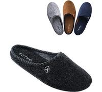 ESTRO Chaussons Homme Pantoufles Homme - Charentaises Hommes Pantoufles en Feutre avec Semelle Gomme Antidérapante REX (43 EU, Anthracite)