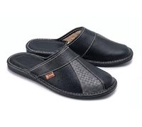ESTRO Chaussons Hommes Pantoufle Chausson Homme Cuir Mules Pantoufles M44 (44 EU, Gris)