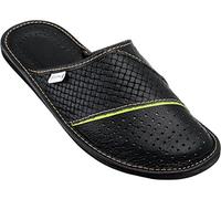ESTRO Chaussons Hommes Pantoufle Chausson Homme Cuir Mules Pantoufles M66 (41 EU, Noir)