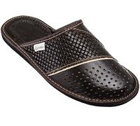 ESTRO Chaussons Hommes Pantoufle Chausson Homme Cuir Mules Pantoufles M66 (48 EU, Marron)