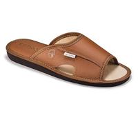 ESTRO Chaussons Hommes Pantoufle Chausson Homme Cuir Mules Pantoufles Semelle Inoubliable Verano (Or, 46 EU)