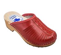 ESTRO Sabot en Bois Femme - Sabot Femme Cuir Confort Sabots Bois Sabots en Cuir CDL01 (38, CDL01 Cramoisi)