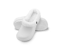 ESTRO Sabot Fourré Homme Hiver - Sabot de Jardin Homme Chaussure Jardin Femme Fourre Sabots de Jardin Femme A12 (41, Blanc)