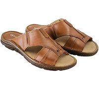 ESTRO Sandales Homme Cuir Mules - Sandales Homme Été Cuir Mules Hommes avec Semelle Antidérapante s1 (43 EU, Marron)