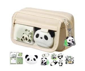 Estuche Para Lápices Panda - De Papelería De Gran Capacidad Avec Accesorios Aleatorios | Estuche Escolar Con Cremallera, Diseño De Panda, Ideal Para Niños, Niñas Y Estudiantes, Material Toile Oxfor