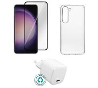 eSTUFF ES-KIT-SAMGALS23 chargeur d'appareils mobiles Téléphone portable Transparent, Blanc Secteur Intérieure