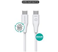 eSTUFF INFINITE USB-C to USB-C Cable 1m White. Recycled Plastic, ES604101-BULK (1m White. Recycled Plastic. Super Soft)