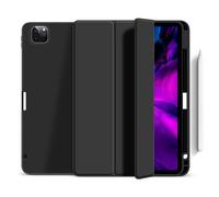eSTUFF Étui Folio iPad Pro 12,9 (2021/2022) – Avant PU noir, dos TPU, fente de charge pour Pencil