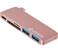 eSTUFF es84121-rose USB 3.1 (3.1 Gen 2) Type-с 5000 Mbit/s Rose & - Concentrateur USB 3.0 (3.1 Gen 1) Type-A, USB 3.1 (3.1 Gen 2) Type-C, microSD (Transflash), SD, Rose