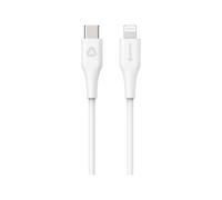 eSTUFF INFINITE - Câble USB - 24 pin USB-C (M) droit pour Lightning (M) droit - USB 2.0 - 5 V - 2.4 A - 2 m - plastique recyclé à 100 % - blanc