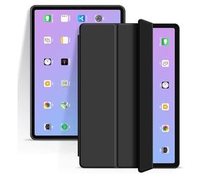eSTUFF iPad Pro 13 2025/2024 Denver Étui folio noir en cuir PU, W128879400 (étui folio noir en cuir PU avant avec arrière en TPU souple)