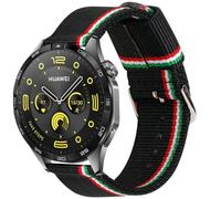ESTUYOYA Bracelet compatible avec Huawei Watch GT 5/5 Pro-46mm/GT4-46mm/GT 3 Pro-46mm/GT/GT2-46mm/Ultimate Bande en nylon noir 22mm Drapeau de l'italie - Line