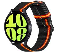 ESTUYOYA Bracelet compatible avec Samsung Galaxy Watch 7/6/5/4/FE 44mm 40mm/6 Classic/5 Pro/4 Classic, Bracelet en nylon Black 20mm Drapeau Espagne