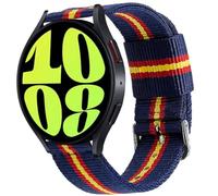 ESTUYOYA Bracelet compatible avec Samsung Galaxy Watch 7 FE 6 5 4 40mm 44mm/6 Classic 43mm 47mm/Pro 45mm/4 Classic 42mm 46mm, Bande en nylon Bleu 20mm Drapeau Espagne