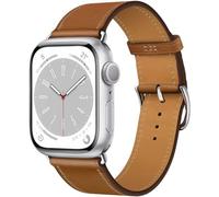 ESTUYOYA Bracelet en cuir compatible avec Apple Watch 41mm 40mm 38mm, (42mm-Serie 11-10), band fin avec boucle carrée unisexe iWatch Series 11 10 9 8 7 6 5 4 3 2 1 SE3/SE2/SE - Marron