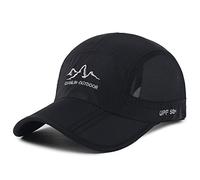 Estwell Casquette de Baseball Homme Femme Casquette Ete Reglable Pliable Golf Hat - A-Noir - Taille unique